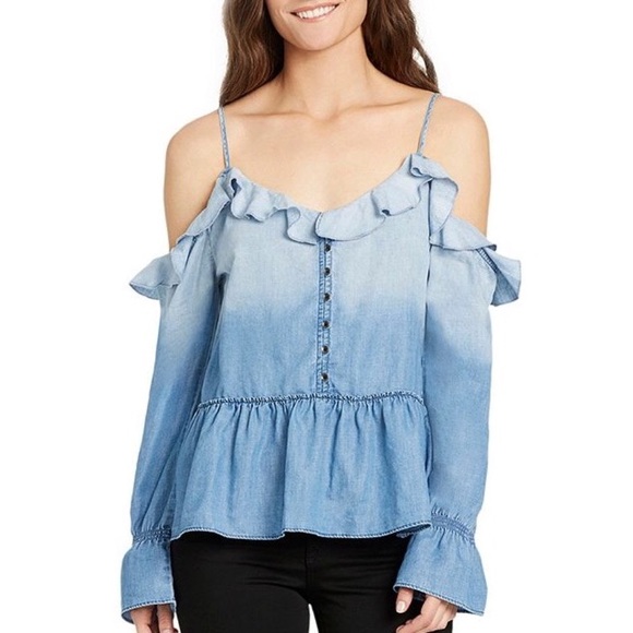 William Rast Tops - NWT William Rast Cold Shoulder Denim Top William Rast Tops - NWT William Rast Cold Shoulder Denim Top
